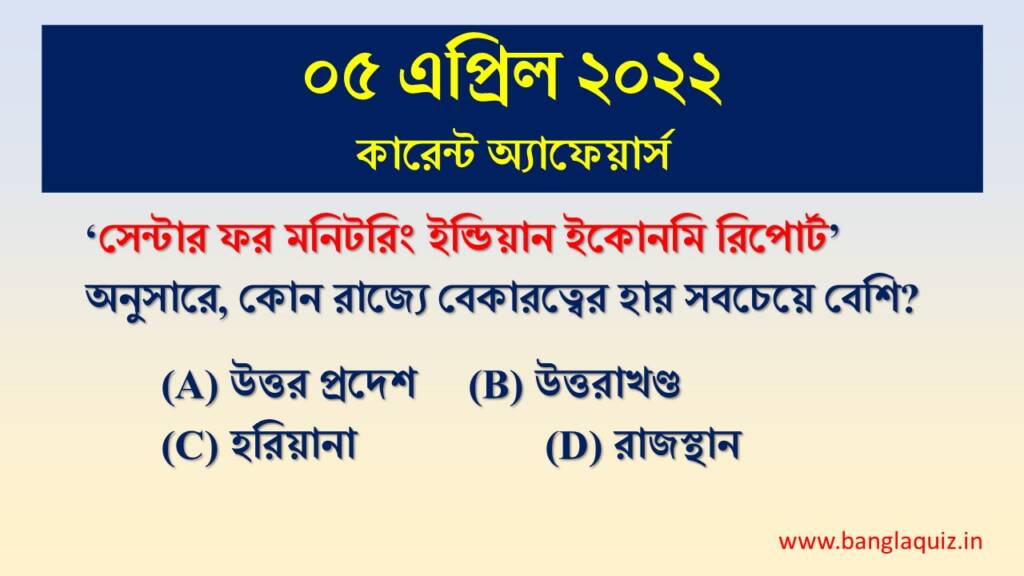 Th April Current Affairs Quiz Bengali