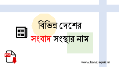 বিভিন্ন দেশের সংবাদ সংস্থার নাম