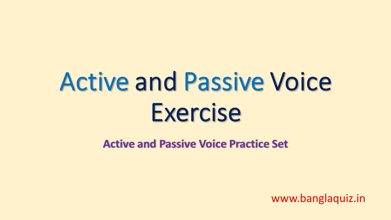 100 Active And Passive Voice Exercise English Grammar 