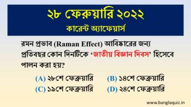 28th February Current Affairs Quiz 2022