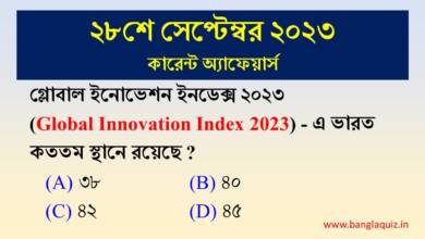 28th September Current Affairs Quiz 2023