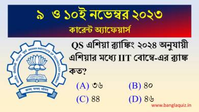 9th & 10th November Current Affairs Quiz 2023