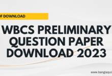 WBCS Preliminary Question Paper Download 2023